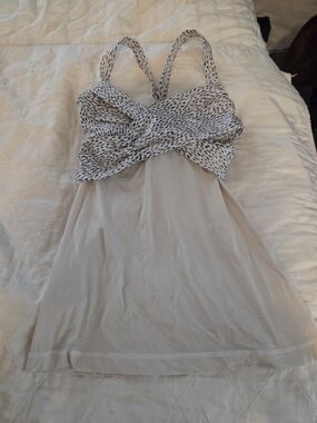 lululemon athletica Cream Tank Dress with Black Speckled Bodice